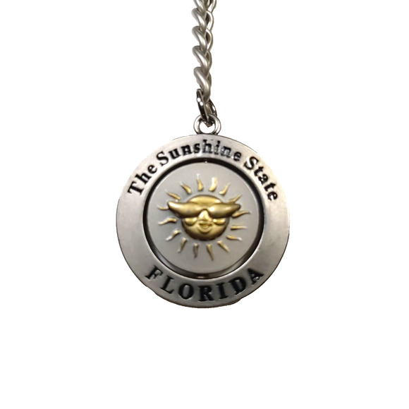Florida The Sunshine State Spinner Metal Keychain - Picture 3 of 5